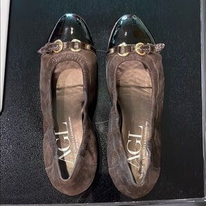 AGL Women's Brown Ballet Flats